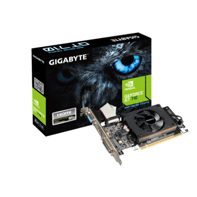 Відеокарта GeForce GT710, Gigabyte, 2Gb GDDR3, 64-bit, VGA/DVI/HDMI, 954/1800MHz (GV-N710D3-2GL)