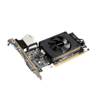 Відеокарта GeForce GT710, Gigabyte, 2Gb GDDR3, 64-bit, VGA/DVI/HDMI, 954/1800MHz (GV-N710D3-2GL)