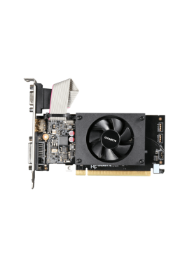 Відеокарта GeForce GT710, Gigabyte, 2Gb GDDR3, 64-bit, VGA/DVI/HDMI, 954/1800MHz (GV-N710D3-2GL)