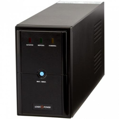 Джерело безперебійного живлення LogicPower LPM-825VA Black, 825 ВА, 577 Вт, AVR, 2 розетки (Schuko), 12В/9Аг x 1 шт, металевий корпус (3173)