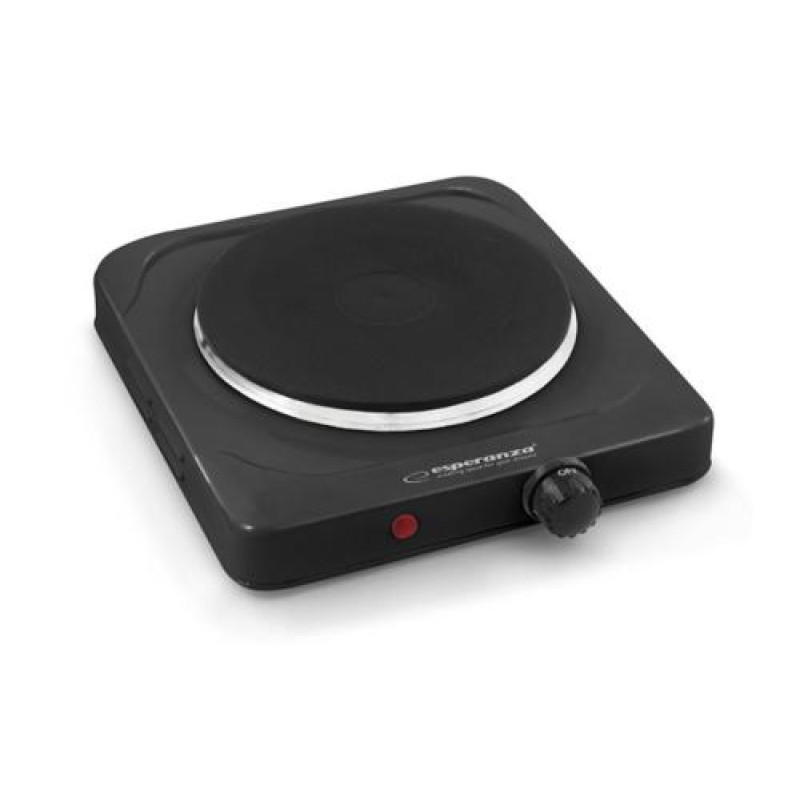 Настільна плита Esperanza EKH002K Pinatubo, Black, 1500 Вт, електрична, механічне керування, діаметр поверхні нагріву 18,5 см, захист від перегріву