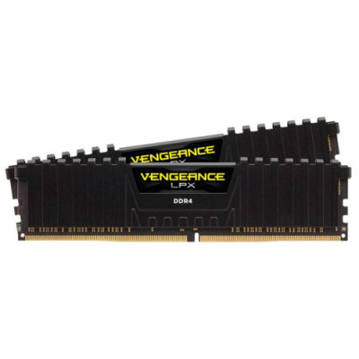 Пам'ять 8Gb x 2 (16Gb Kit) DDR4, 3200 MHz, Corsair Vengeance LPX, Black, 16-18-18-36, 1.35V, з радіатором (CMK16GX4M2B3200C16)