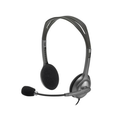 Навушники Logitech H110, Grey, 3.5 мм, поворотний мікрофон, регулятор гучності, 32 Ом, 1.8 м (981-000271)