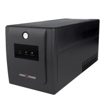Джерело безперебійного живлення LogicPower LPM-1100VA-P Black, 1100VA, 770W, лінійно-інтерактивний, 3 розетки (Schuko), 12В/7.5Ач x 2 шт, захист RJ45 (6445)