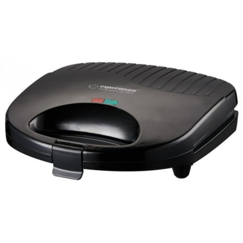 Бутербродниця Esperanza EKT009 Tortilla, Black, 1000 Вт, автоматичний контроль температури, антипригарне покриття, індикатори роботи та нагрівання