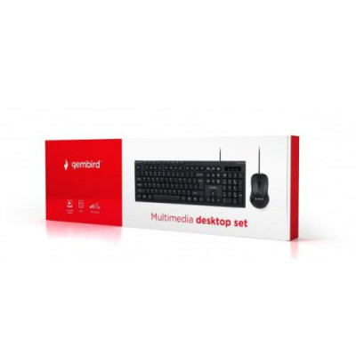 Комплект Gembird KBS-UM-03-UA (клавіатура+миша) Black, USB