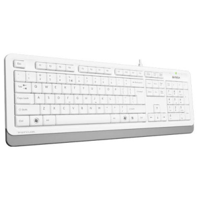 Клавіатура A4Tech FK10 "Fstyler", White/Grey, USB, 12 мультимедійних кнопок, захист від бризок, 1.5 м, UA/RU/US