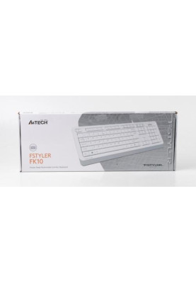 Клавіатура A4Tech FK10 "Fstyler", White/Grey, USB, 12 мультимедійних кнопок, захист від бризок, 1.5 м, UA/RU/US