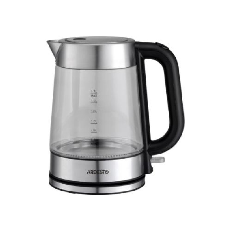 Електрочайник Ardesto EKL-F200 White, 2150W, 1.7 л, дисковий, скло, індикатор рівня води