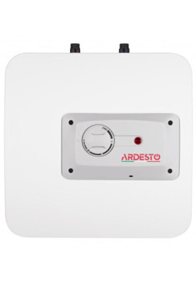Водонагрівач Ardesto 10U/3 (3100840), White, 1200W, 10л, мокрий ТЕН, вертикальний, керування механічне, під мийкою, прямокутний, подача води зверху, терморегулятор, захист від перегріву, індикатор роботи, 36x32.7x36см
