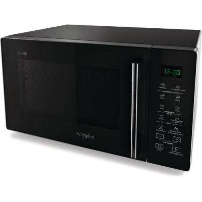 Мікрохвильова піч Whirlpool MWP 251 B Black, 900W, 25 л, звичайна (соло), автоматична програма "Йогурт", 7 рівнів потужності, керування електронне, дисплей, захист від дітей
