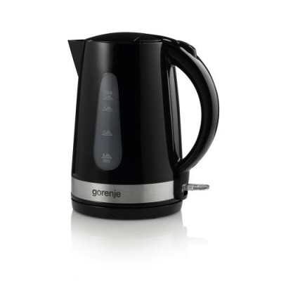Електрочайник Gorenje K17BK, Black, 2200W, дисковий, об'єм 1.7л, підсвічування індикатора роботи, індикатор рівня води