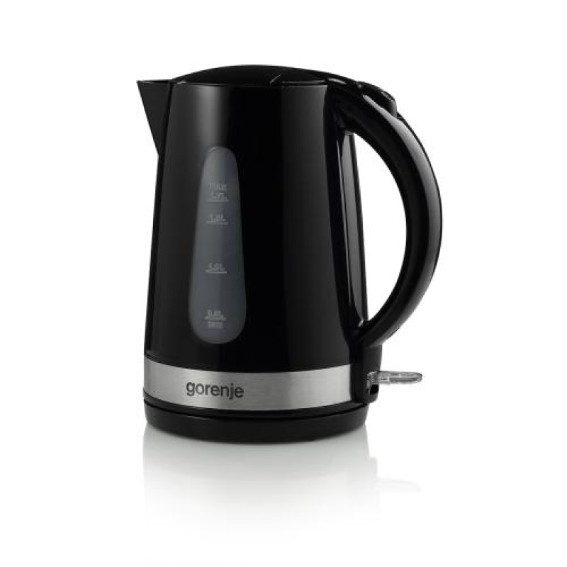 Електрочайник Gorenje K17BK, Black, 2200W, дисковий, об'єм 1.7л, підсвічування індикатора роботи, індикатор рівня води