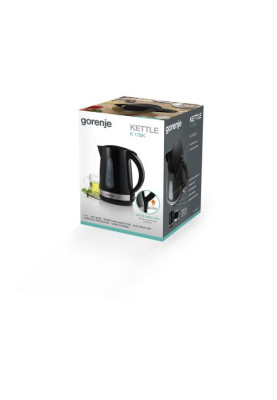 Електрочайник Gorenje K17BK, Black, 2200W, дисковий, об'єм 1.7л, підсвічування індикатора роботи, індикатор рівня води