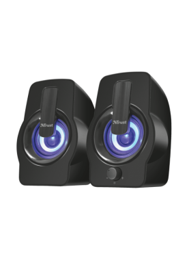 Колонки 2.0 Trust Gemi RGB, Black, 6W, працює від USB, регулятор гучності, світлодіодне підсвічування з автоматичним перебором кольорів (22948)