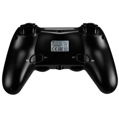 Геймпад Canyon для PlayStation 4, Black, бездротовий, з тачпадом, LED підсвічування, подвійний мотор для чутливого відгуку, макроси (CND-GPW5)