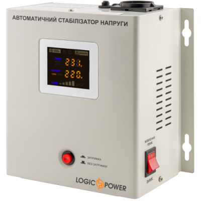 Стабілізатор LogicPower LP-W-1750RD 1000Вт/7ступ, релейний, вхід 110-240В AC 50/60Hz, вихід 220В±10% , 2 євророзетки, однофазний, LED, правильна синусоїда, можливе настінне кріплення (10348)