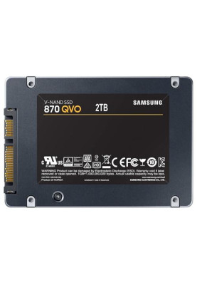 Твердотільний накопичувач SSD 2Tb, Samsung 870 QVO, SATA3, 2.5", MLC, 560/530 МБ/с (MZ-77Q2T0B)