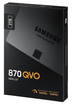 Твердотільний накопичувач SSD 2Tb, Samsung 870 QVO, SATA3, 2.5", MLC, 560/530 МБ/с (MZ-77Q2T0B)