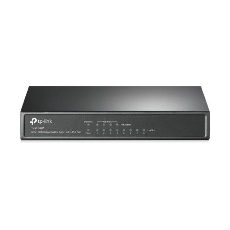 Комутатор TP-LINK TL-SF1008P, 8xFE/PoE 65W, некерований, настольний