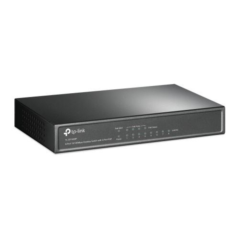 Комутатор TP-LINK TL-SF1008P, 8xFE/PoE 65W, некерований, настольний