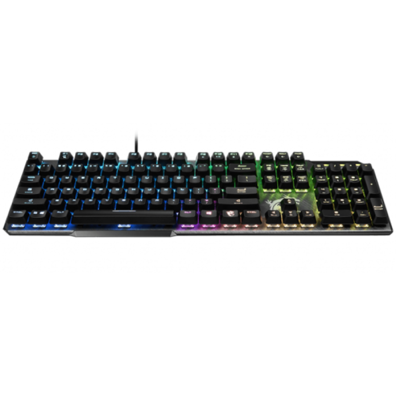 Клавіатура MSI VIGOR GK50 ELITE, Black/Gray, USB, механічні перемикачі Kailh, RGB-підсвічування для кожної клавіші, 1.8 м