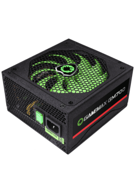 Блок живлення 700 Вт, GameMax GM-700, Black, напівмодульний, 80+ Bronze, Active PFC, 14 см, 3xMolex / 6xSATA / 2x6+2-pin / 1x4+4-pin / 1x20+4-pin, захист OVP / UVP / OCP / OLP / OPP / SCP