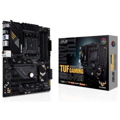 Мат.плата AM4 (B550) Asus TUF GAMING B550-PRO, B550, 4xDDR4, CrossFire, Int.Video(CPU), 6xSATA3, 2xM.2, 1xPCI-E 16x 4.0, 1xPCI-E 16x 3.0, 3xPCI-E 1x 3.0, ALC S1200A, RTL8125B, 8xUSB3.2/6xUSB2.0, HDMI/DP, ATX