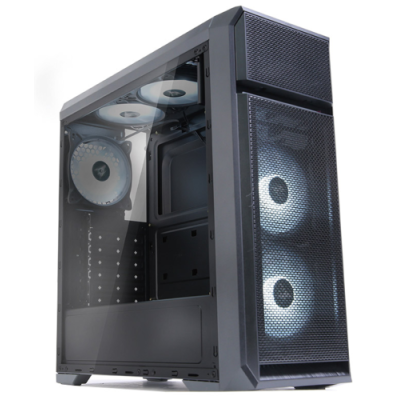 Корпус Zalman N5 OF Black, без БЖ, Mid Tower, для ATX / Micro ATX / Mini ITX, 2xUSB 2.0, 1xUSB 3.0, 3x120 мм White LED Fan, бічна панель з акрилу