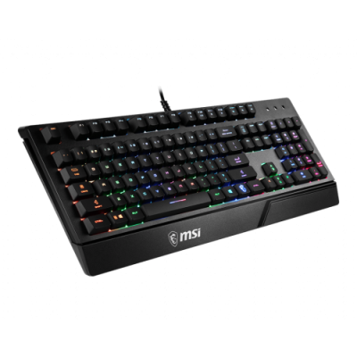 Клавіатура MSI VIGOR GK20, Black, USB, мембранні перемикачі, ефект райдужного підсвічування, водостійка конструкція, 1.8 м
