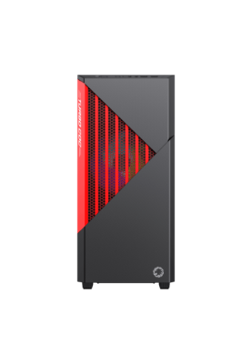 Корпус GameMax Contac COC BR Black/Red, Midi Tower, без БЖ, для EATX / ATX / Micro ATX / Mini ITX, 2xUSB 3.0, 1x120/1x140 мм ARGB Fan, 1xCOC Turbo Fan, бічна панель із загартованого скла, 438x210x468 мм