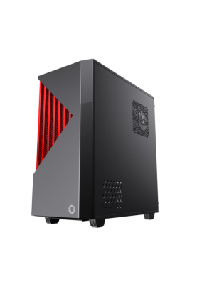 Корпус GameMax Contac COC BR Black/Red, Midi Tower, без БЖ, для EATX / ATX / Micro ATX / Mini ITX, 2xUSB 3.0, 1x120/1x140 мм ARGB Fan, 1xCOC Turbo Fan, бічна панель із загартованого скла, 438x210x468 мм