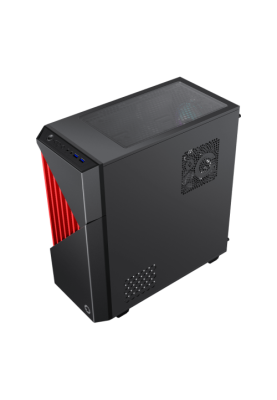 Корпус GameMax Contac COC BR Black/Red, Midi Tower, без БЖ, для EATX / ATX / Micro ATX / Mini ITX, 2xUSB 3.0, 1x120/1x140 мм ARGB Fan, 1xCOC Turbo Fan, бічна панель із загартованого скла, 438x210x468 мм