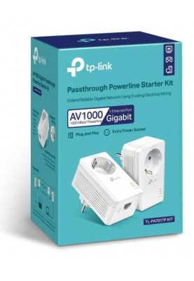 Адаптер TP-Link TL-PA7017PKIT, White, 2 шт, AV1000 (до 1000 Мбіт/с), гігабітний Ethernet-порт, до 300 м