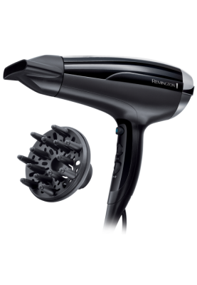 Фен Remington D5215, Black, 2300W, 3 режими, 2 швидкості, іонізація, подача холодного повітря