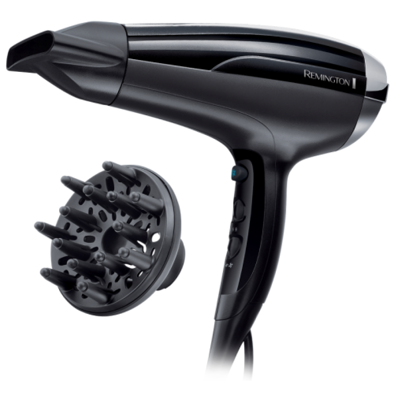 Фен Remington D5215, Black, 2300W, 3 режими, 2 швидкості, іонізація, подача холодного повітря