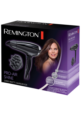 Фен Remington D5215, Black, 2300W, 3 режими, 2 швидкості, іонізація, подача холодного повітря