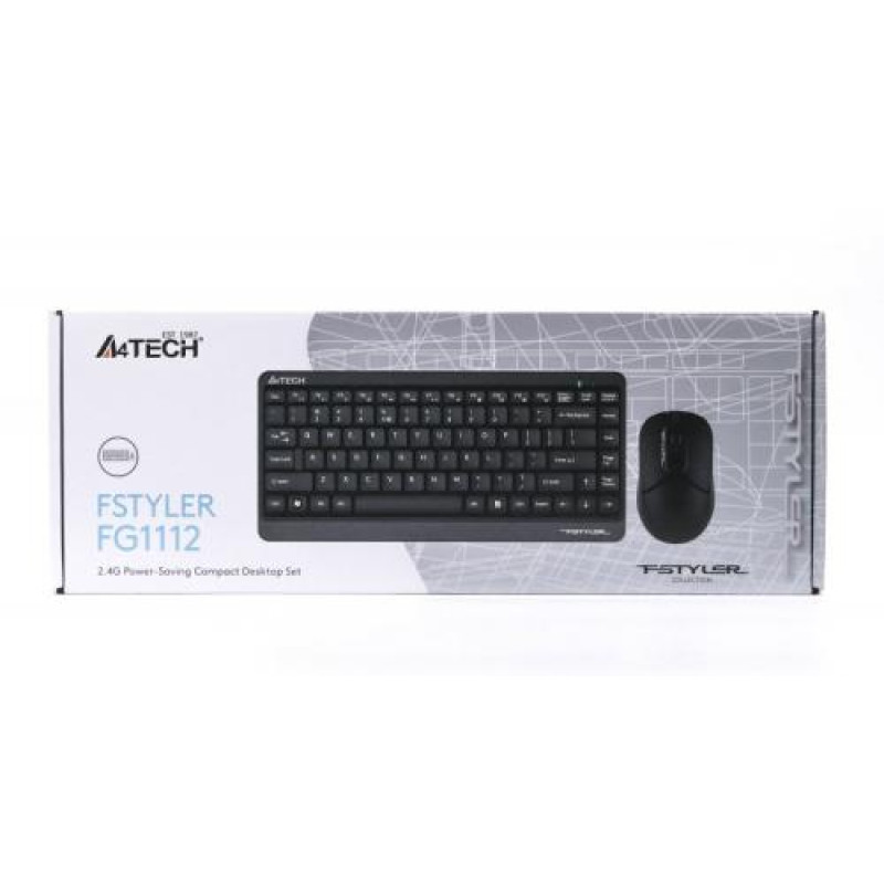 Комплект бездротовий A4tech Fstyler FG1112, Black, клавіатура+миша