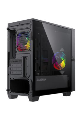 Корпус GameMax Cyclops BG Black, без БЖ, Mini Tower, Micro ATX / Mini ITX, 1xUSB 3.1, 2xUSB 2.0, 3x120 мм LED, 350х188х380 мм