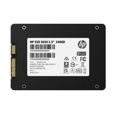 Твердотільний накопичувач SSD 240Gb, HP S650, SATA3, 2.5", 3D TLC, 560/480 МБ/с (345M8AA)
