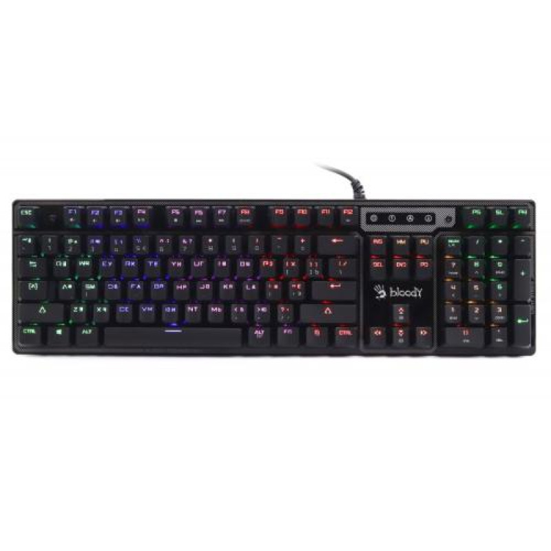 Клавіатура Bloody B750N Black, механічна, ігрова, USB, 5-зонне неонове підсвічування, LK-Green switches