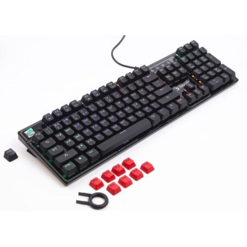 Клавіатура Bloody B750N Black, механічна, ігрова, USB, 5-зонне неонове підсвічування, LK-Green switches