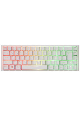 Клавіатура бездротова 2E KG360 GAMING, White, 2.4GHz, мембранна, компактна, RGB-підсвічування (3 режими), захист від вологи, м'який тайпінг, 1000 mAh (2E-KG360UWT)