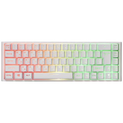 Клавіатура бездротова 2E KG360 GAMING, White, 2.4GHz, мембранна, компактна, RGB-підсвічування (3 режими), захист від вологи, м'який тайпінг, 1000 mAh (2E-KG360UWT)