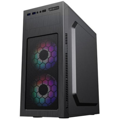 Корпус GameMax MT525-2U3TYC Black, 500 Вт, Mid Tower, ATX / Micro ATX / Mini ITX, 2хUSB 3.0, Type-C, 3x120 мм, 425х200х417 мм (MT525-2U3TYC-500B)