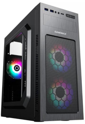 Корпус GameMax MT525-2U3TYC Black, 500 Вт, Mid Tower, ATX / Micro ATX / Mini ITX, 2хUSB 3.0, Type-C, 3x120 мм, 425х200х417 мм (MT525-2U3TYC-500B)