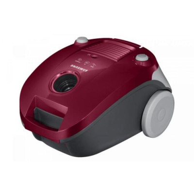 Пилосос Samsung VCC41U1V3P/UK, Cherry, 750W, мішковий, сухе прибирання, пилозбірник 3 л, основна 2-ступінчаста насадка (SNB-700), насадка для пилу, перевірка стану фільтра, щілинна насадка