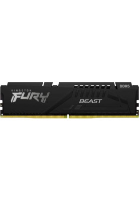 Пам'ять 16Gb DDR5, 5600 MHz, Kingston Fury Beast, Black, 40-40-40, 1.25V, з радіатором (KF556C40BB-16)