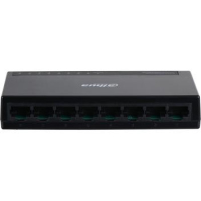 Комутатор Dahua DH-PFS3008-8GT-L Black, 8x RJ45 (10/100/1000M), до 16 Гбит, 11.9Mpps, DC 5В/1А; -10º ~ +55ºC; 125x65x22 мм.