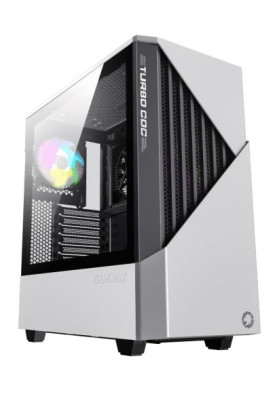 Корпус GameMax Contac COC WB White/Black, Midi Tower, без БЖ, для EATX / ATX / Micro ATX / Mini ITX, 2xUSB 3.0, 1x120/1x140 мм ARGB Fan, 1xCOC Turbo Fan, бічна панель із загартованого скла, 438x210x468 мм